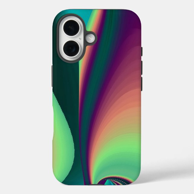 Futuristic Abstract 3D Metallic Rainbow Art Case-Mate iPhone Case (Back)