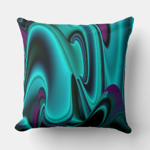 Futuristic Abstract 3D Metallic Rainbow Art Cushion