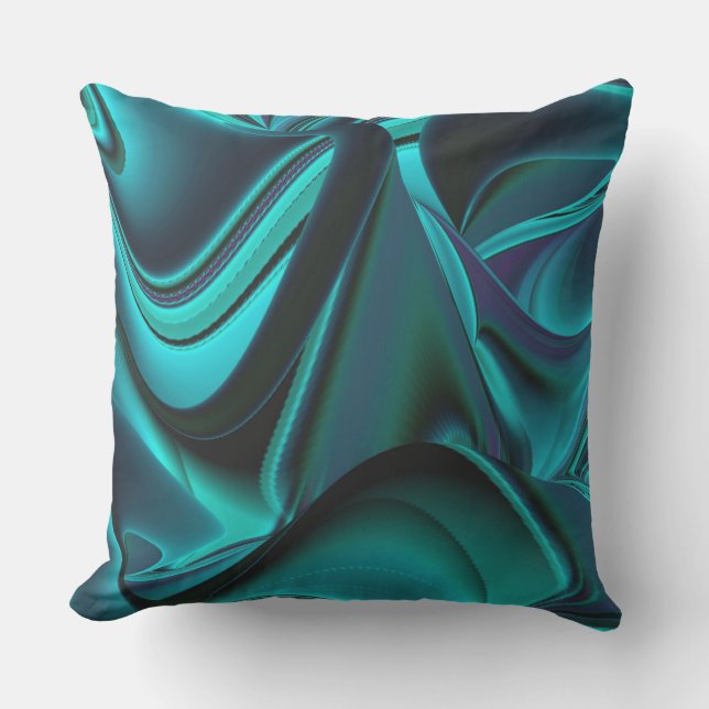 Futuristic Abstract 3D Metallic Rainbow Art Cushion (Front)