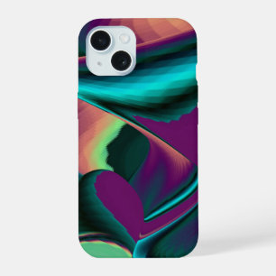 Futuristic Abstract 3D Metallic Rainbow Art iPhone 15 Case