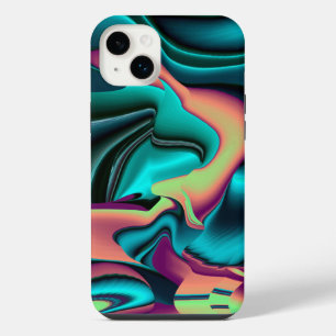 Futuristic Abstract 3D Metallic Rainbow Art iPhone 14 Plus Case