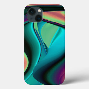 Futuristic Abstract 3D Metallic Rainbow Art iPhone 13 Case