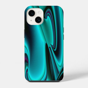 Futuristic Abstract 3D Metallic Rainbow Art iPhone 14 Case