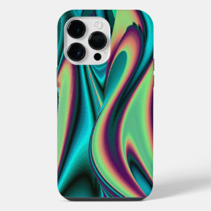 Futuristic Abstract 3D Metallic Rainbow Art iPhone 14 Pro Max Case