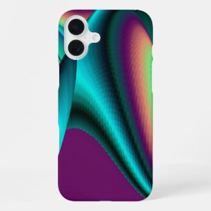 Futuristic Abstract 3D Metallic Rainbow Art iPhone 16 Plus Case