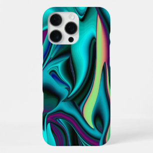 Futuristic Abstract 3D Metallic Rainbow Art iPhone 16 Pro Max Case