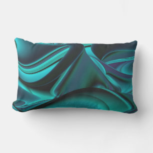 Futuristic Abstract 3D Metallic Rainbow Art Lumbar Cushion