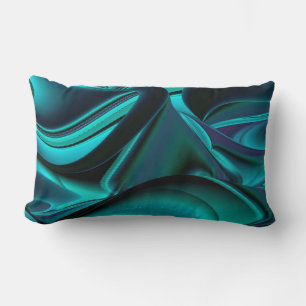 Futuristic Abstract 3D Metallic Rainbow Art Lumbar Cushion
