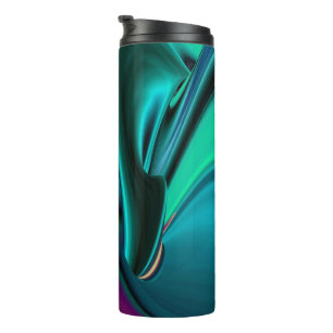 Futuristic Abstract 3D Metallic Rainbow Art Thermal Tumbler