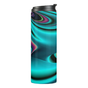 Futuristic Abstract 3D Metallic Rainbow Art Thermal Tumbler