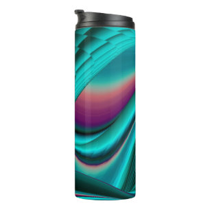 Futuristic Abstract 3D Metallic Rainbow Art Thermal Tumbler