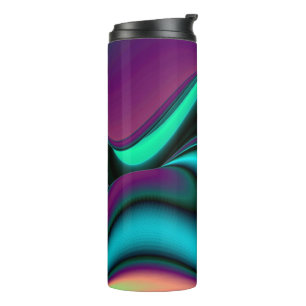 Futuristic Abstract 3D Metallic Rainbow Art Thermal Tumbler