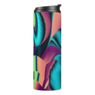 Futuristic Abstract 3D Metallic Rainbow Art Thermal Tumbler