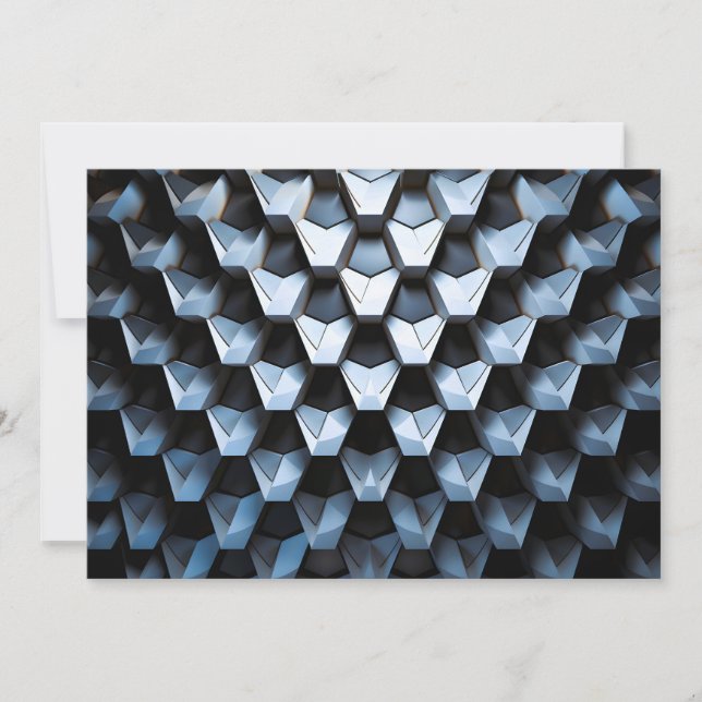 Futuristic Abstract Blue Geometric Metallic  Announcement (Front)