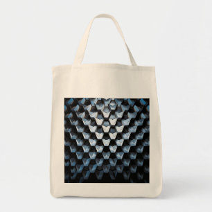 Futuristic Abstract Blue Geometric Metallic Tote Bag