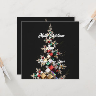 Futuristic Abstract Christmas Mosaic 3D - Invitation