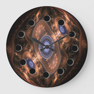 Futuristic Abstract Copper Wall Clock