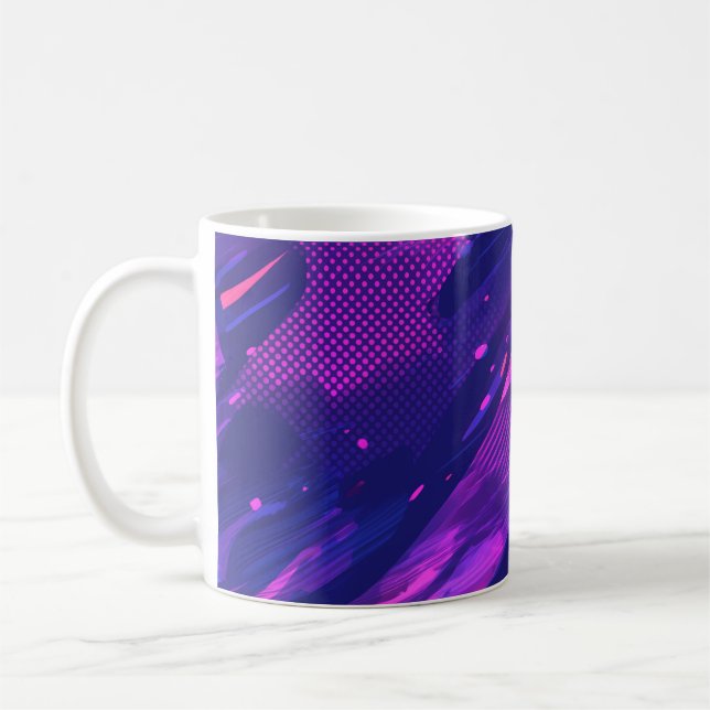 🎨 Futuristic Abstract Purple & Blue Pattern - Bol Coffee Mug (Left)