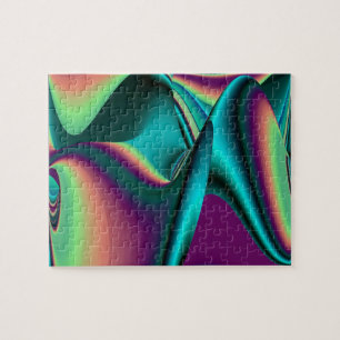 futuristic, Abstract rainbow Jigsaw Puzzle