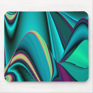 futuristic, Abstract Rainbow Mouse Pad