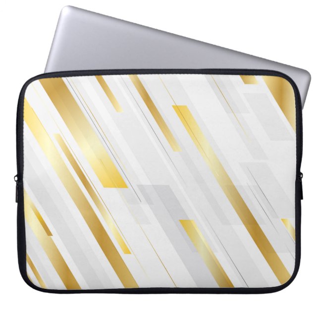 Futuristic Abstract Stripes Laptop Sleeve (Front)