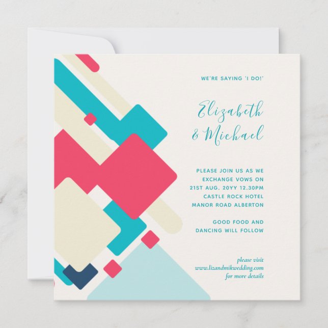 Futuristic Abstract Wedding Invitation (Front)