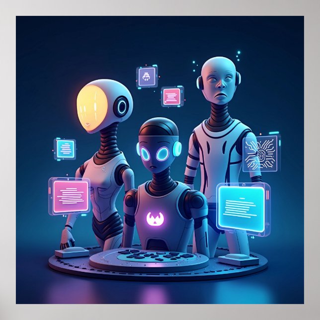 "Futuristic AI Assistants  Poster (Front)
