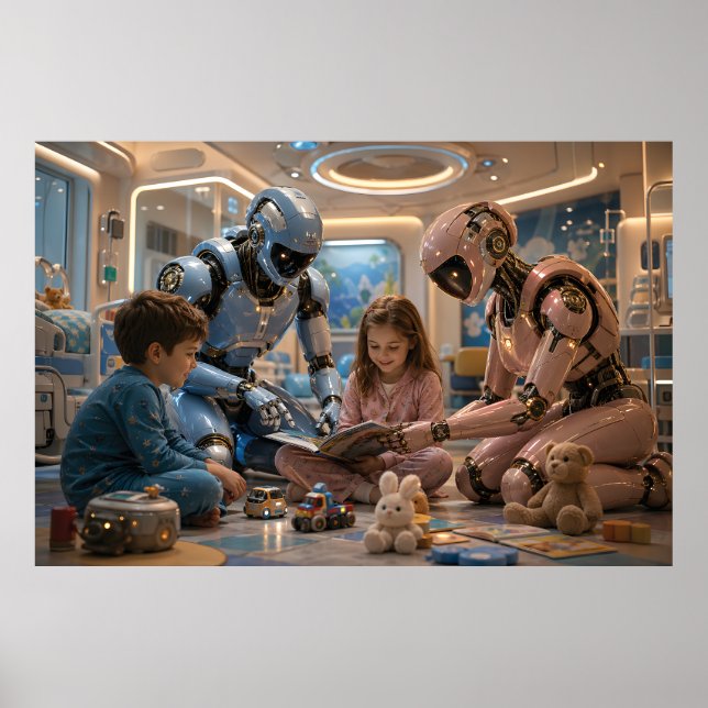 Futuristic AI Robot Caregiver  Poster (Front)