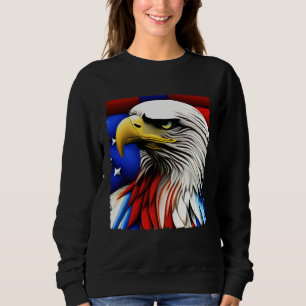 Futuristic American Bald Eagle USA Flag 4th of Jul Sweatshirt
