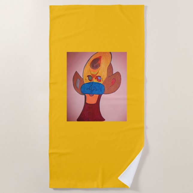 Futuristic Animal Art Beach Towel (Front)