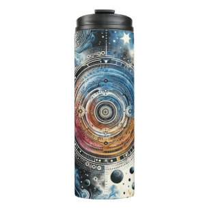 Futuristic Batik Cosmic Art – Space Design Thermal Tumbler