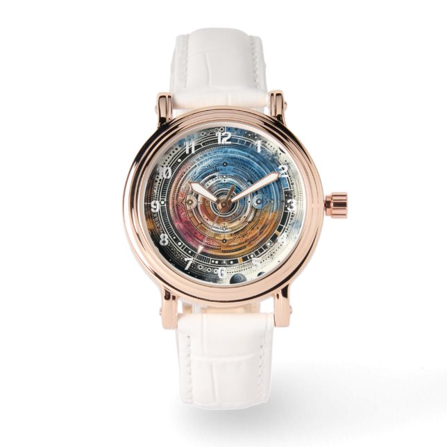 Futuristic Batik Cosmic Art – Space Design Watch (Front)