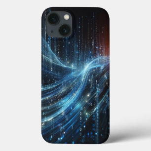 Futuristic Binary Code Data Flow Phone Case -Cyber