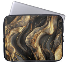 Futuristic Black Cosmic Laptop Bag with Galaxy Art