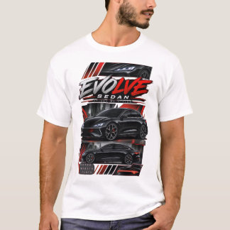 Futuristic Black Electric Sport Sedan - EVOLVE  T-Shirt