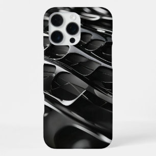 Futuristic Black Gloss Abstract 3D Design iPhone 16 Pro Max Case