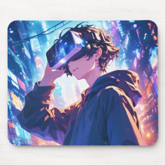 Futuristic Boy With VR - Anime Mouse Pad