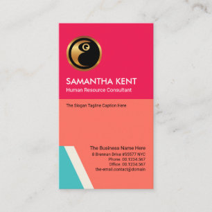 Futuristic Bright Bold Colourful Layers Recruitmen Business Card