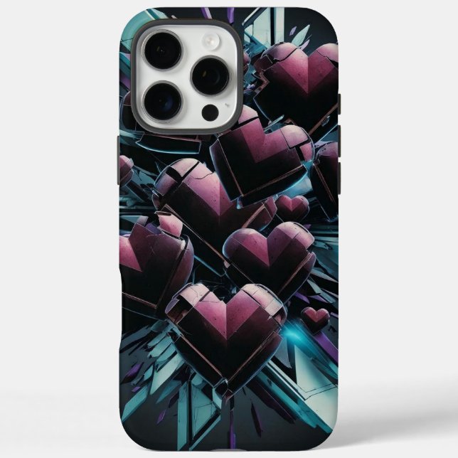 Futuristic Broken Heart Phone Case (Back)