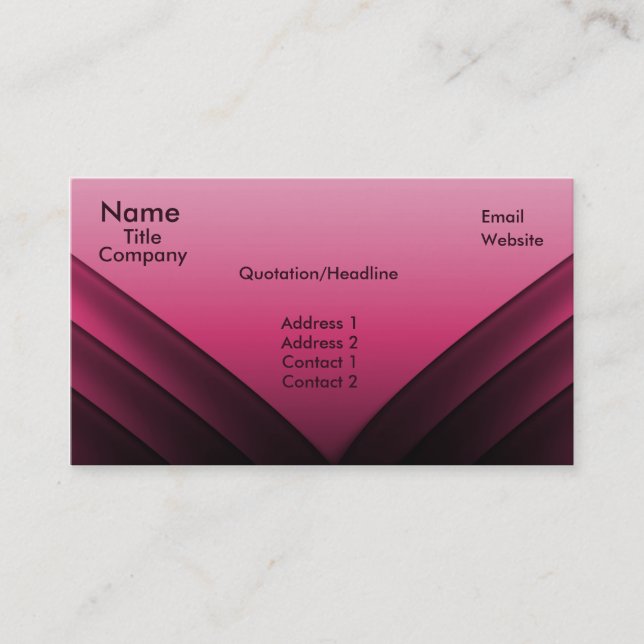 Futuristic Business Card, Dark Pink Card (Front)