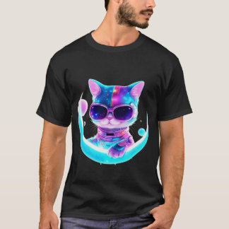 Futuristic Cat in Space Suit - Tshirt 