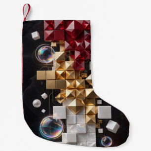 Futuristic Christmas Mosaic Column 3D Small Christmas Stocking