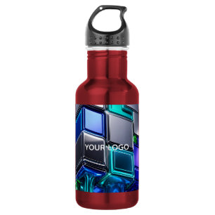 Futuristic Chrome Puzzle Cube  532 Ml Water Bottle