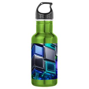 Futuristic Chrome Puzzle Cube  532 Ml Water Bottle