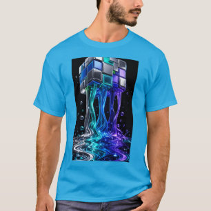 Futuristic Chrome Puzzle Cube T-Shirt