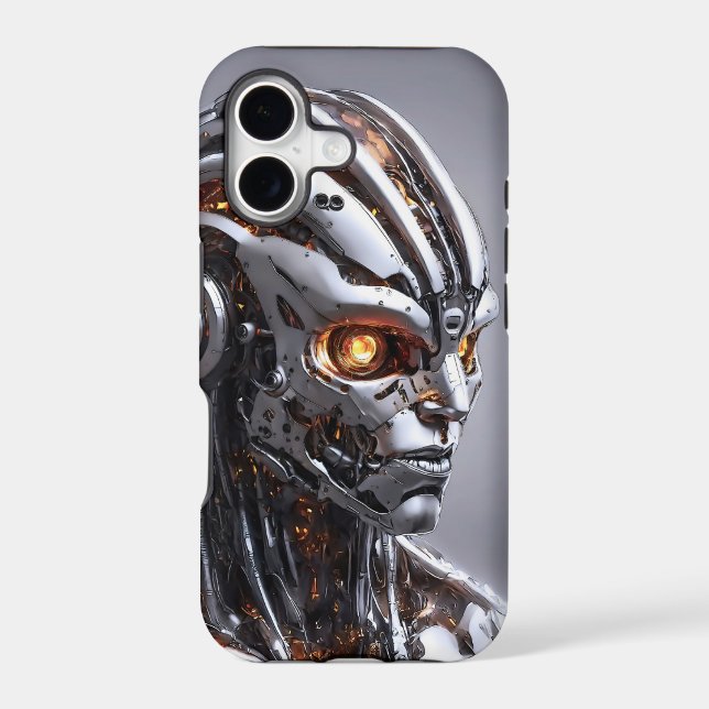 Futuristic Chrome Robot AI Cyborg Android (Back)