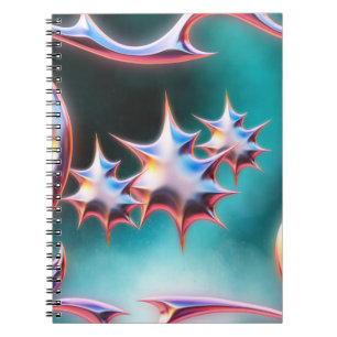 Futuristic Chrome Spikes Notebook  Abstract Sci-Fi