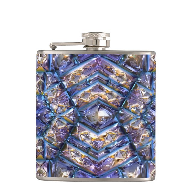 Futuristic Chrystal X7-12 Wrapped Flask (Front)