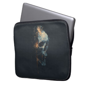 Futuristic Circuit Skull Laptop Sleeve