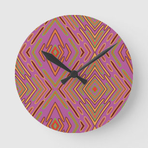 Futuristic Circuitry Abstract Pattern  Round Clock